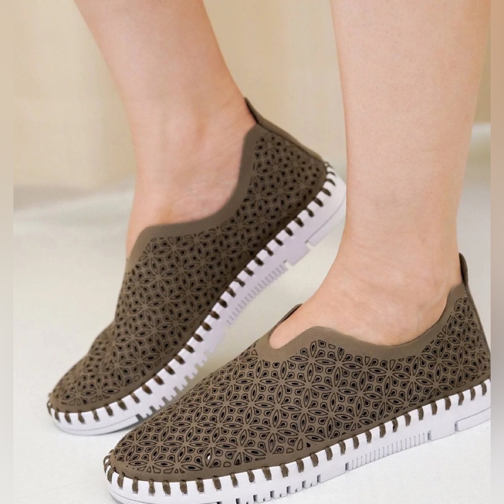 Project Cloud Grey slip on loafer shoe women’s leather insole memory foam light